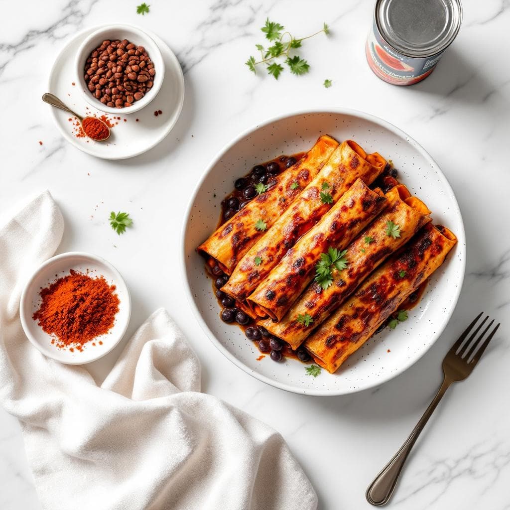 Easy Black Bean and Sweet Potato Enchiladas