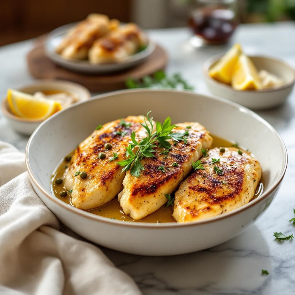 Classic Chicken Piccata with Lemon Caper Butter Sauce