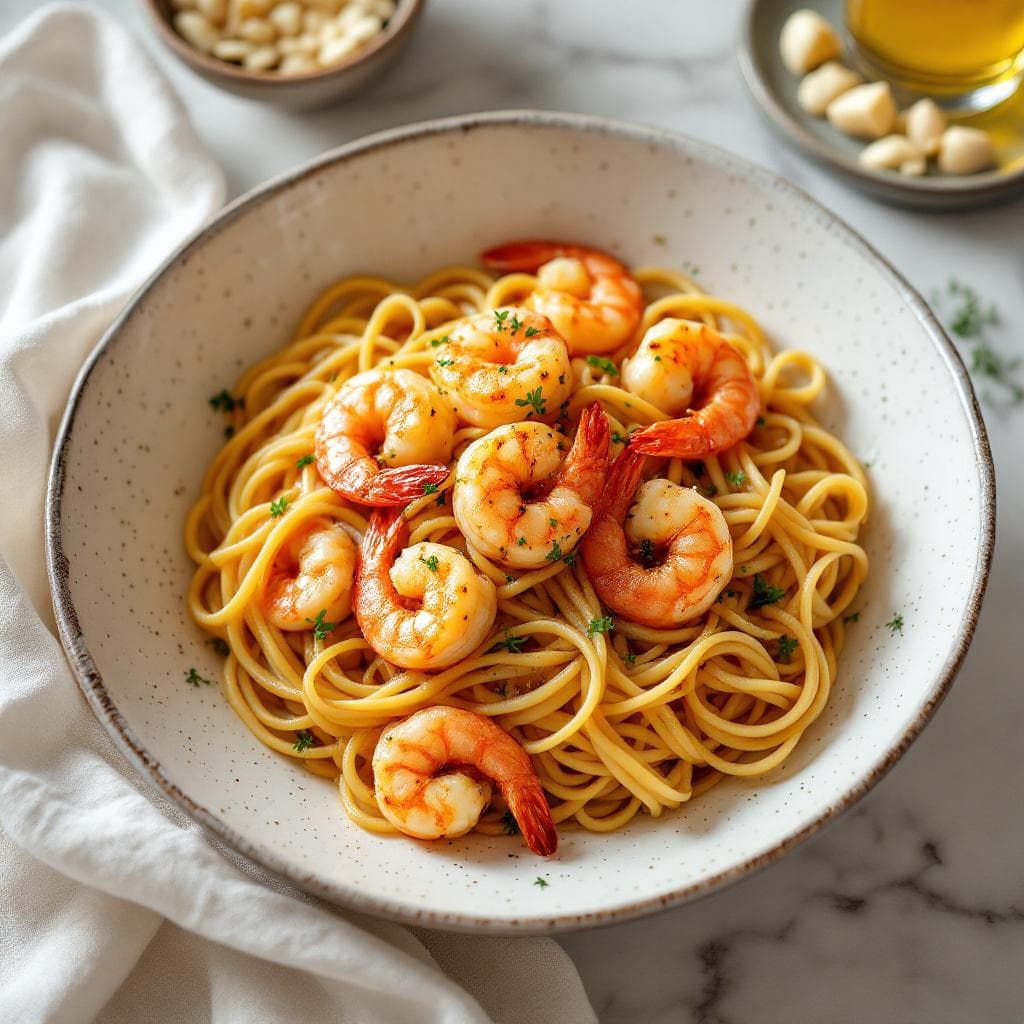 Classic Shrimp Scampi with Linguine