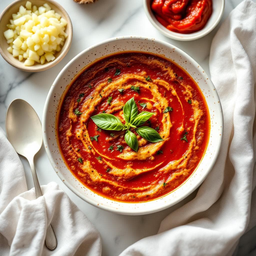 Easy Creamy Tomato Basil Soup