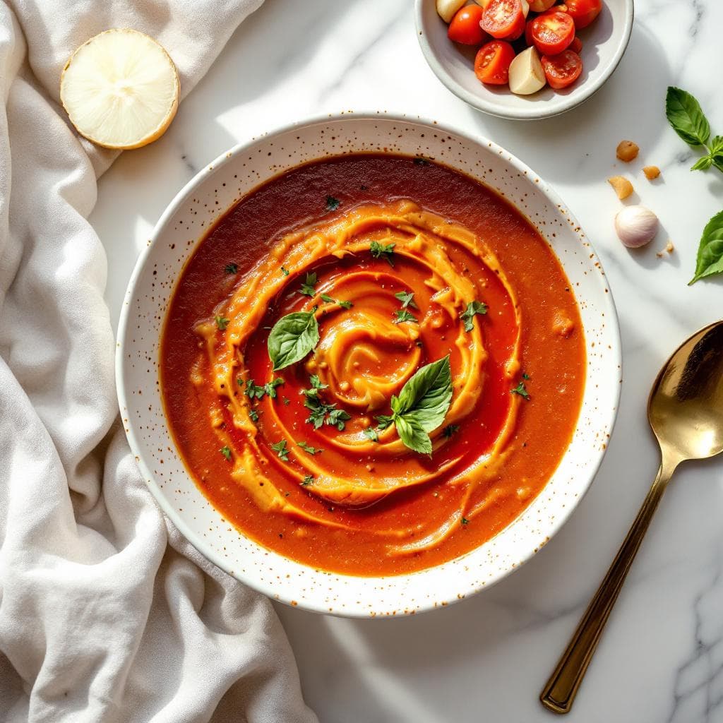 Easy Creamy Tomato Basil Soup