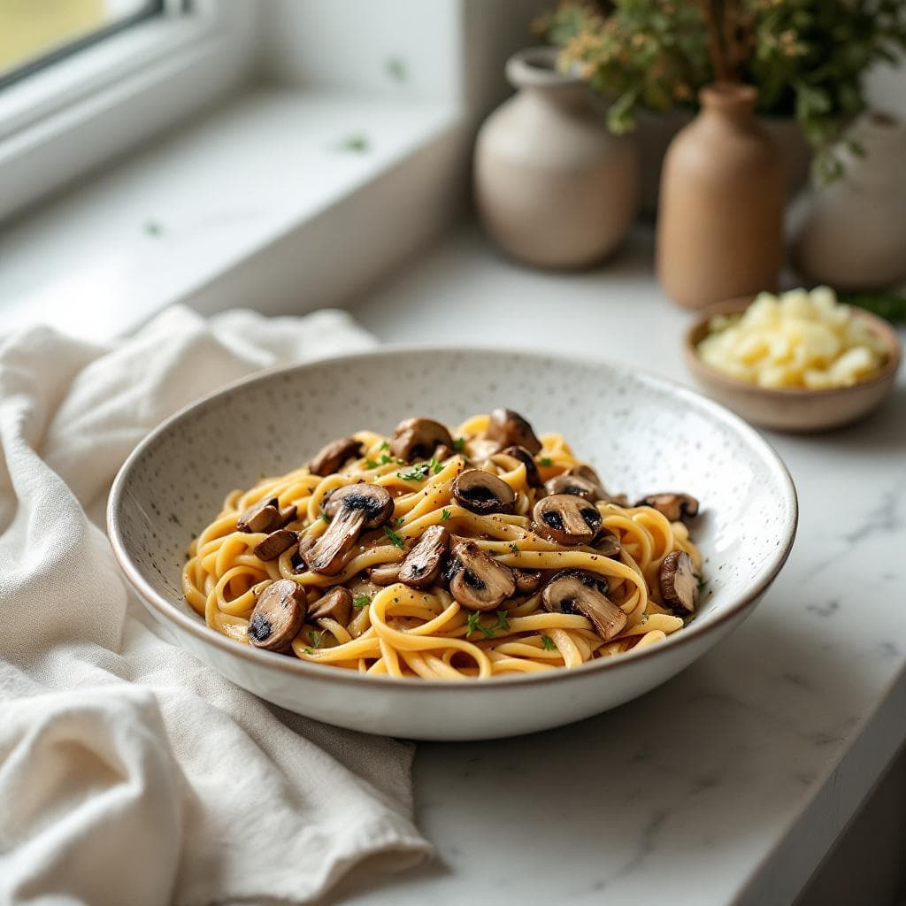 One-Pot Creamy Mushroom Pasta