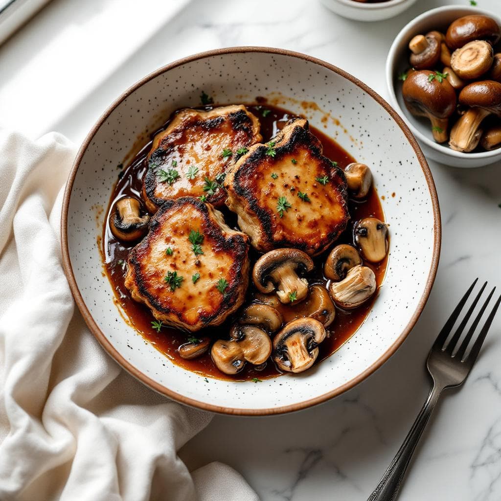 Skillet Pork Chops with Mushroom Sauce