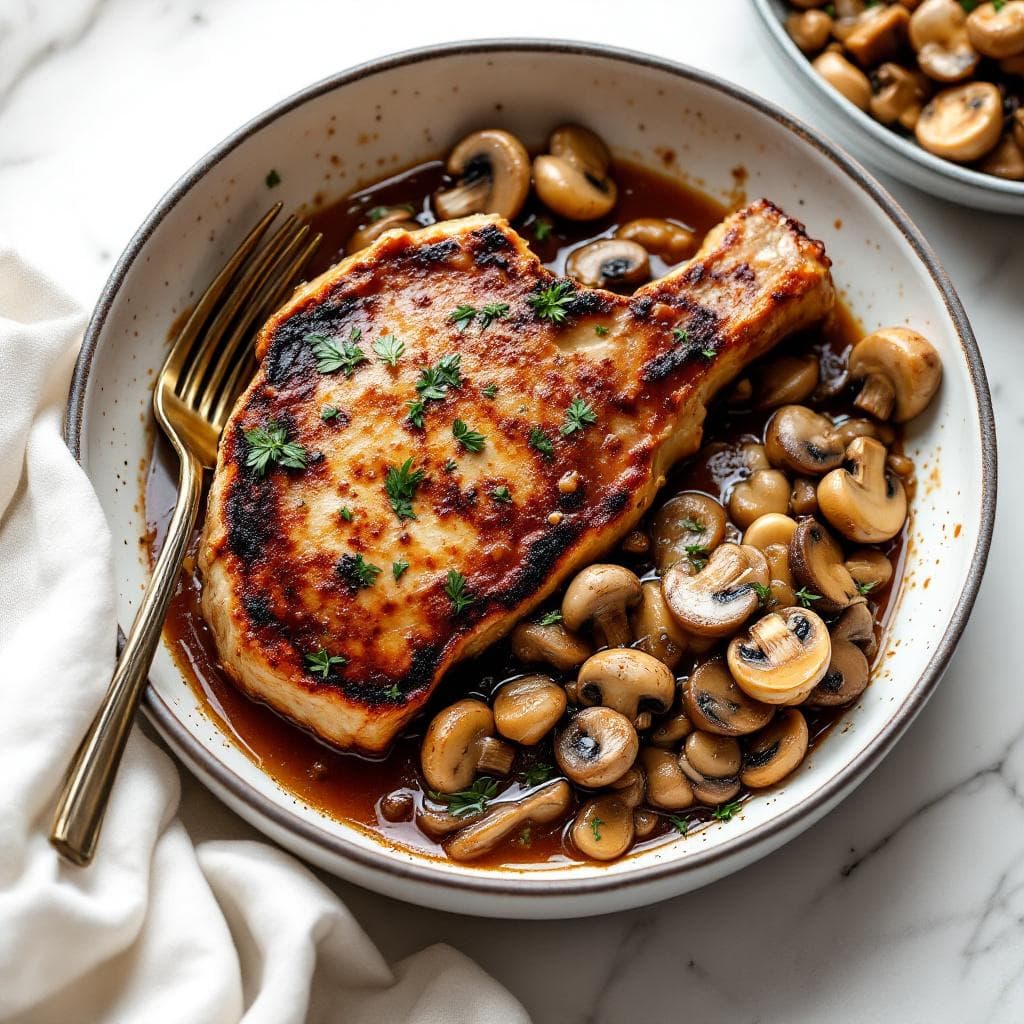 Skillet Pork Chops with Mushroom Sauce