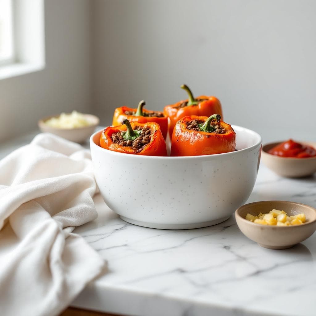 Classic Stuffed Bell Peppers with Ground Beef